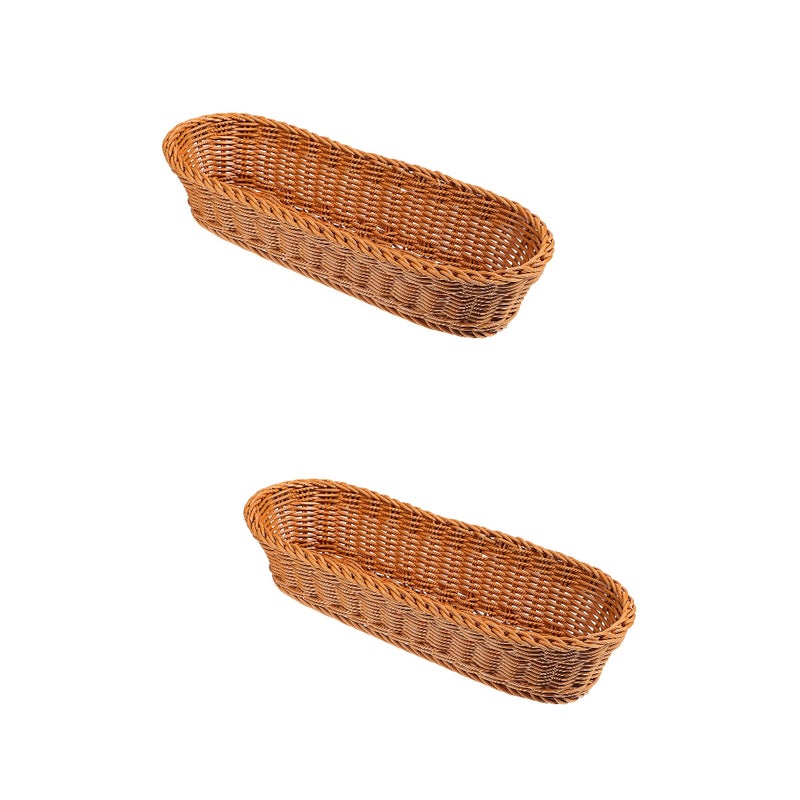 📦 سلة منسوجة لتخزين الخبز والتقديم البني - Image 1
