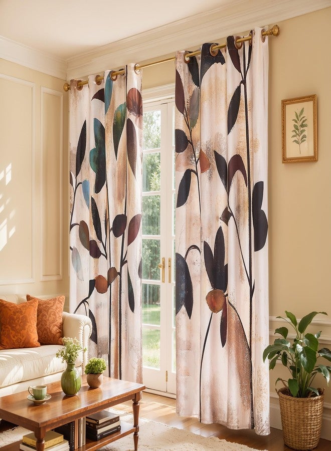 SUBRTEX Blackout Curtains 52Wx84L, Room Darkening Floral Curtains, Thermal Insulated 2 Panels Window Drapes, Boho Farmhouse Curtains for Living Room Bedroom Window Treatments, Brown - Image 4