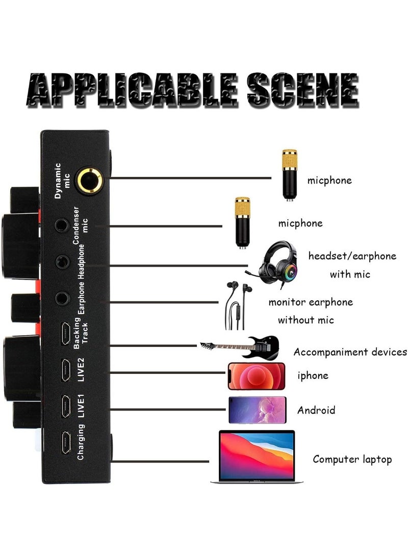 SUKILO Condenser Microphone Bundle with USB Live Sound Card, Professional Cardioid Studio Microphone, Adjustable Suspension Scissor Arm Stand, Pop Filter & Shock Mount for Recording & Streaming - Image 5