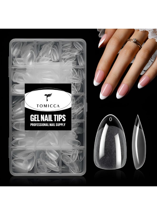TOMICCA Short Almond Nail Tips PreShaped Half Matte Clear Full Cover Nail Extension Tips 240PCS 15 Sizes Gel Nail Tips for AcrylicGel Extensions Natural Look - Image 2