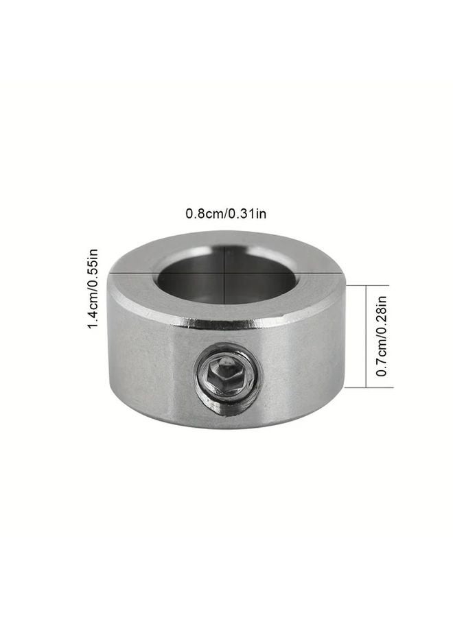 5pcs 8mm Stainless Steel Shaft Lock Collars T8 Screw Lock Rings Rust Free - Image 2