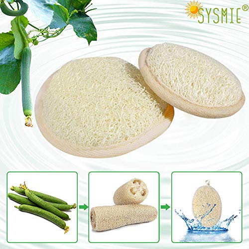Sysmie 3 Packs Exfoliating Loofah Sponge Pads,Large 5”x 7”-100% Natural Luffa and Terry Cloth Materials,Premium Loofa Sponge Scrubber Body Glove Close Skin for Men and Women,Perfect for Bath Spa and Shower - Image 3