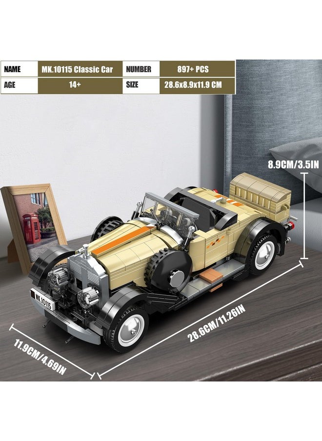 mould king Mould King 10115 Classic Cars Building Kits, MOC Vintage Car Model Building Blocks Set, Gift for Kids Age 8+/Adult Collections Enthusiasts(897+ Pieces, Static Version)  - Image 5