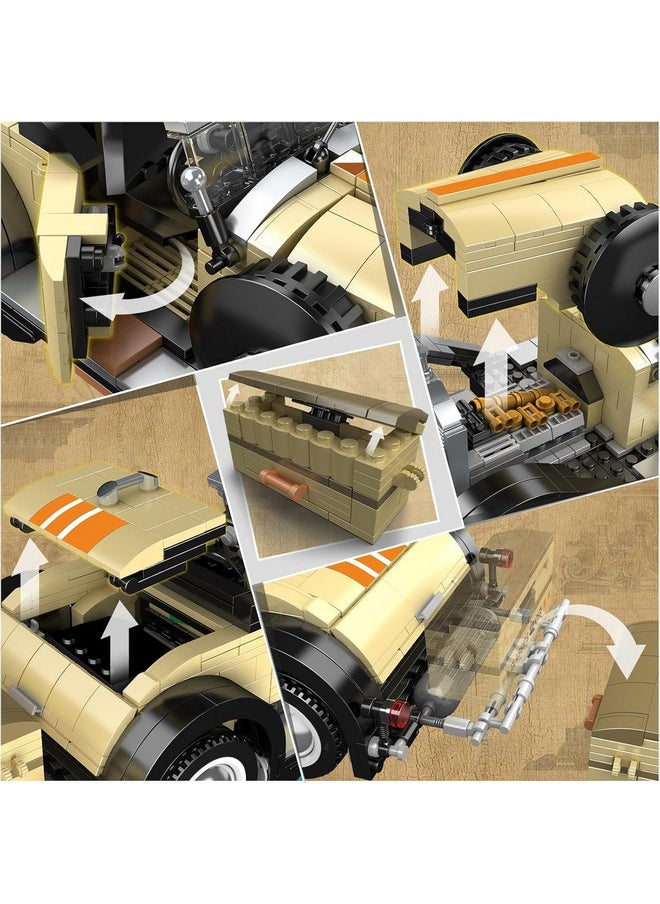 mould king Mould King 10115 Classic Cars Building Kits, MOC Vintage Car Model Building Blocks Set, Gift for Kids Age 8+/Adult Collections Enthusiasts(897+ Pieces, Static Version)  - Image 4