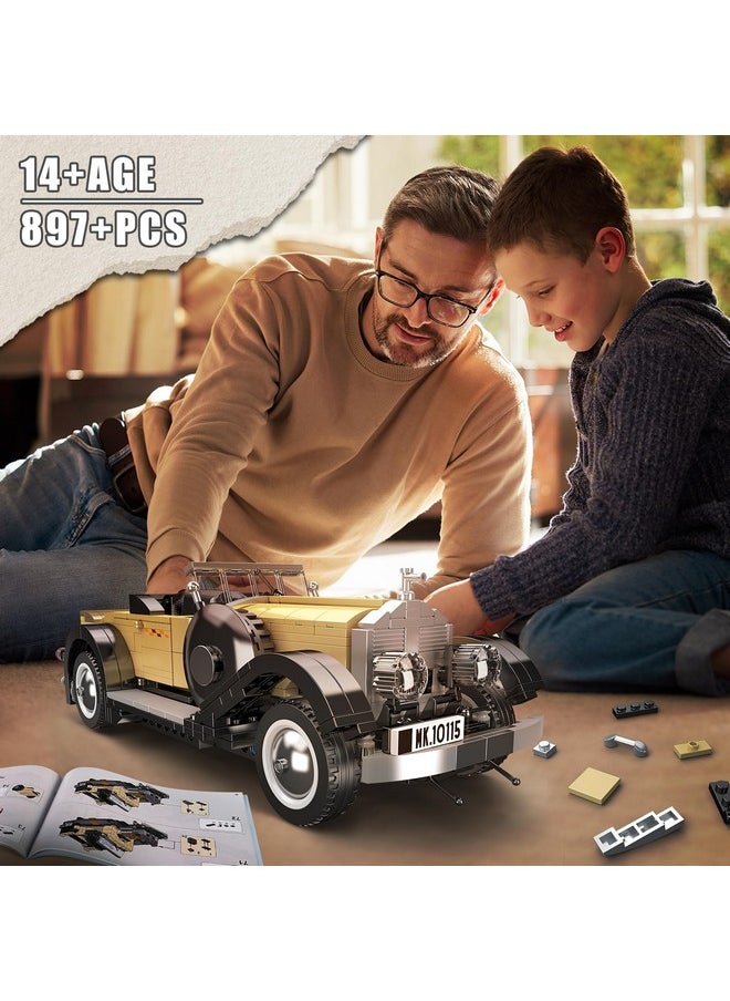mould king Mould King 10115 Classic Cars Building Kits, MOC Vintage Car Model Building Blocks Set, Gift for Kids Age 8+/Adult Collections Enthusiasts(897+ Pieces, Static Version)  - Image 3