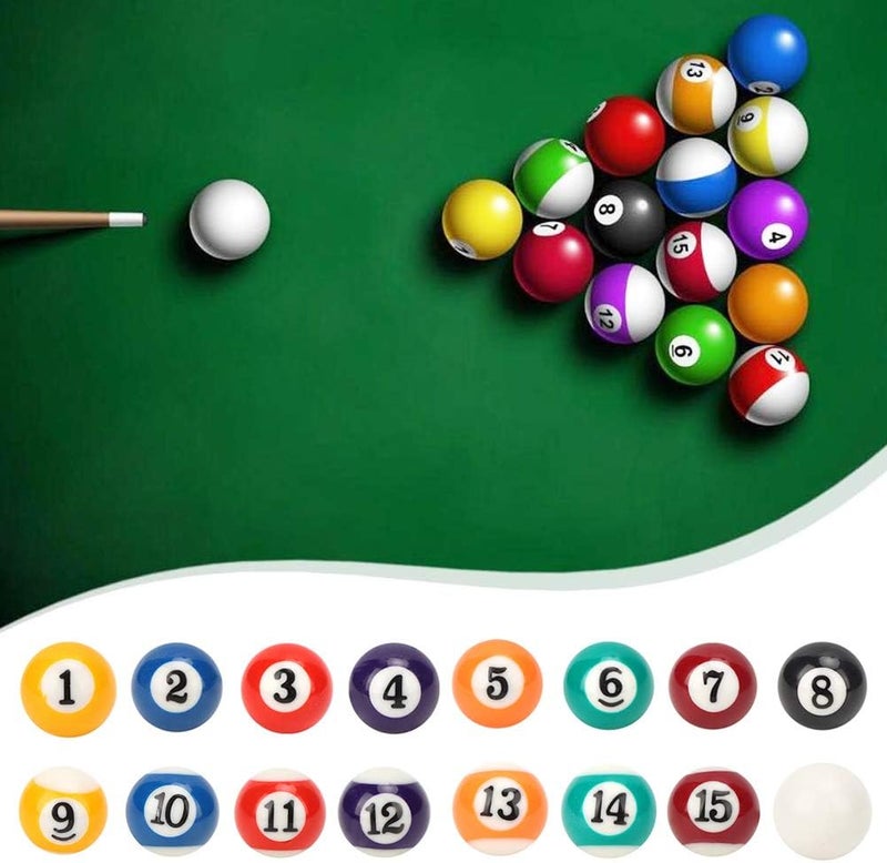 klarako Billiard Pool Ball Set, 16PCS Resin Mini 2.5cm/0.98in Children Billiard Ball Toy Pool Table Accesssory, Billiards Ball Complete 16 Ball Set for Game Room Bar Sports Recreation Game Recreational Sport - Image 3