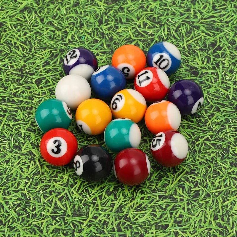 klarako Billiard Pool Ball Set, 16PCS Resin Mini 2.5cm/0.98in Children Billiard Ball Toy Pool Table Accesssory, Billiards Ball Complete 16 Ball Set for Game Room Bar Sports Recreation Game Recreational Sport - Image 2