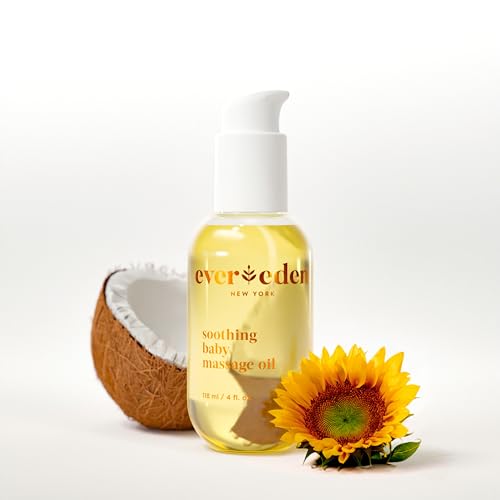 Evereden Soothing Baby Massage Oil 4 fl oz Clean Baby Care Nontoxic and Fragrance Free Clean Ingredients - Image 1