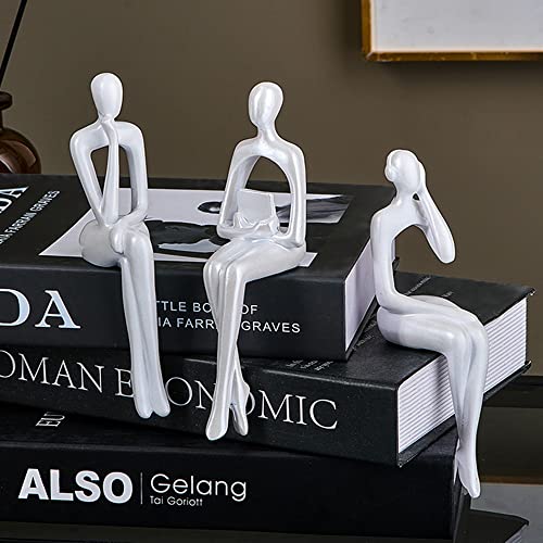 XINXUAN White Statue Home Decor - Modern Bookshelf & Desk Decor - 3 Piece Set - Image 2