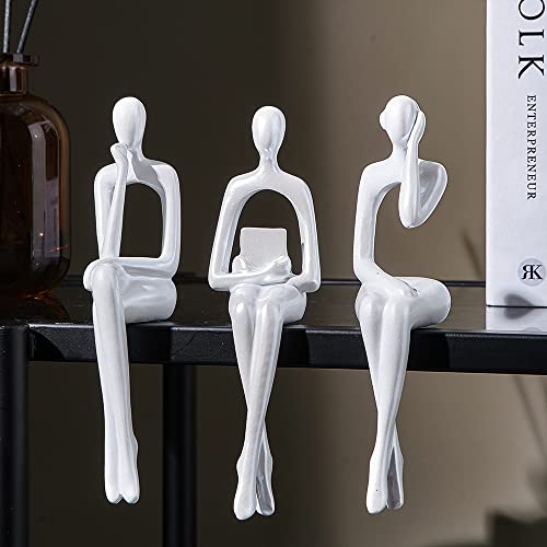 XINXUAN White Statue Home Decor - Modern Bookshelf & Desk Decor - 3 Piece Set - Image 4