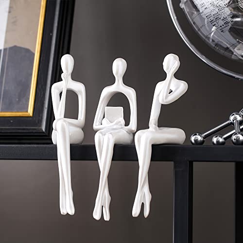 XINXUAN White Statue Home Decor - Modern Bookshelf & Desk Decor - 3 Piece Set - Image 3