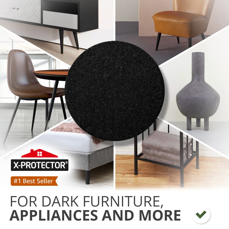 X-Protector 357 Pcs Black Felt Furniture Pads - Huge Quantity of Anti-Scratch, Heavy Duty Floor Protectors for Hardwood, Tile, Laminate - Suitable for Chairs, Tables, Sofa, Bed, Cabinet, Ottoman - Image 2