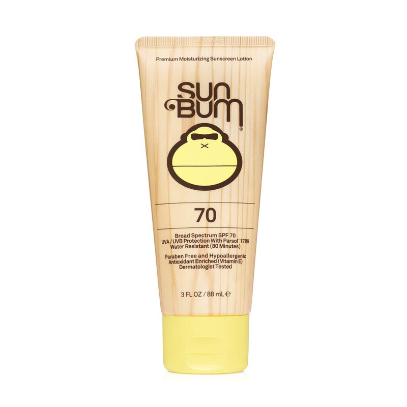 Sun Bum Original SPF 70 Sunscreen Body Lotion  Broad Spectrum Moisturizing Sunscreen with Vitamin E  Hawaii 104 Act Compliant Made without Octinoxate  Oxybenzone  Travel Friendly  3 oz