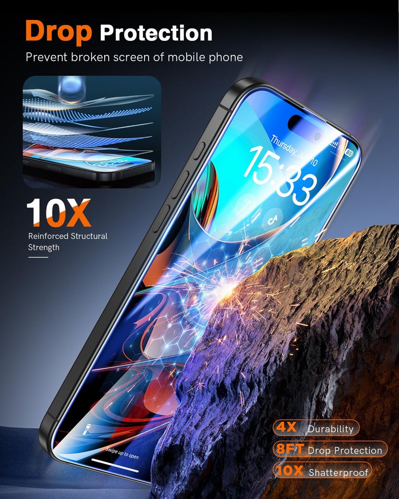 ال كي LK 2 Pack لهاتف iPhone 16 واقي شاشة من الزجاج المقسى - Image 3