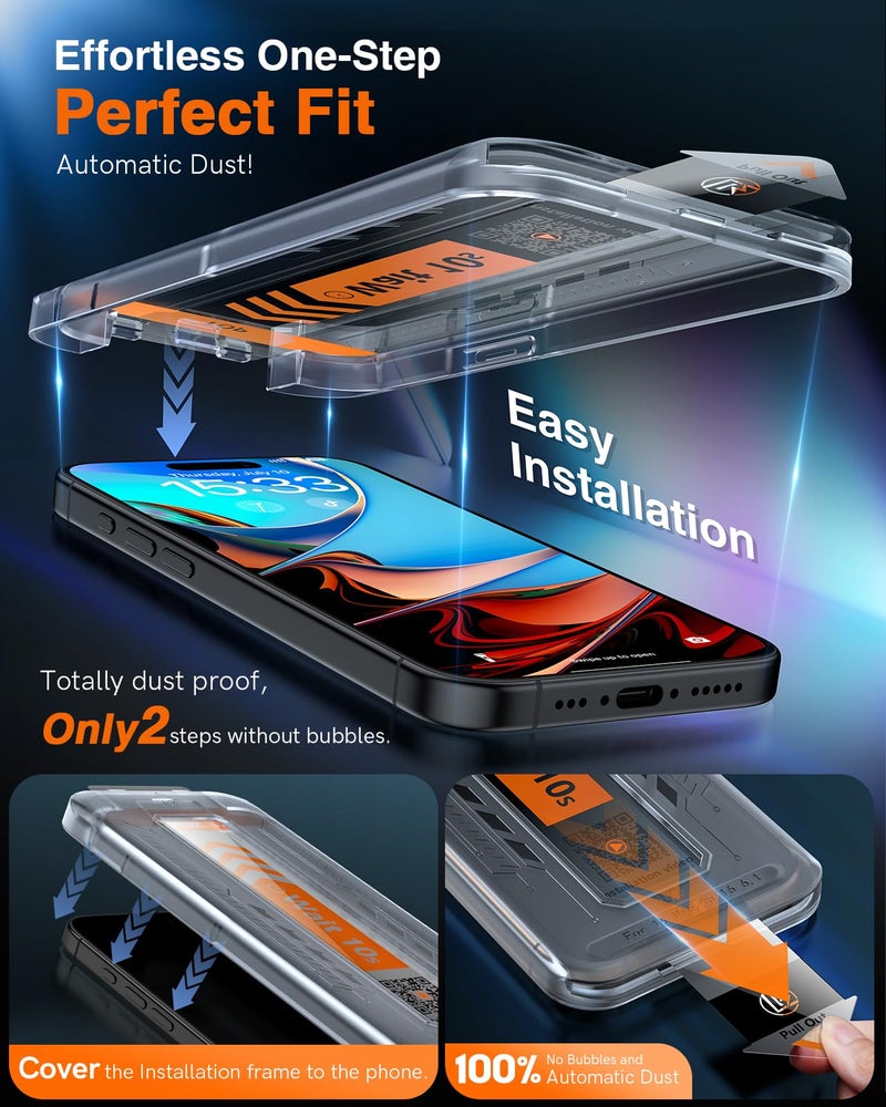 ال كي LK 2 Pack لهاتف iPhone 16 واقي شاشة من الزجاج المقسى - Image 2