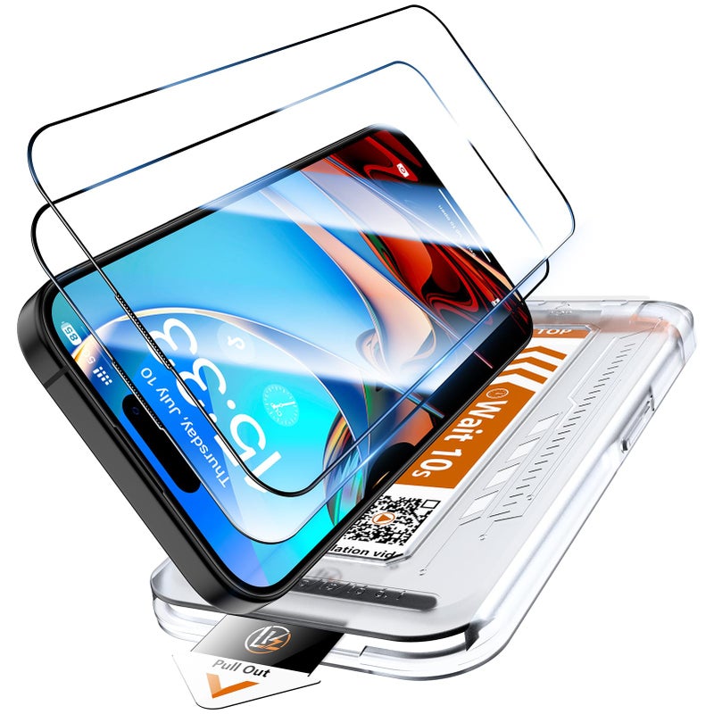 ال كي LK 2 Pack لهاتف iPhone 16 واقي شاشة من الزجاج المقسى - Image 1