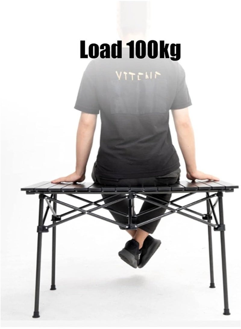 Mereza Foldable Camping Table, Outdoor Folding Table, Portable Family Outing Camping Picnic Table - Black Long Table (120*55*50cm) - Image 4