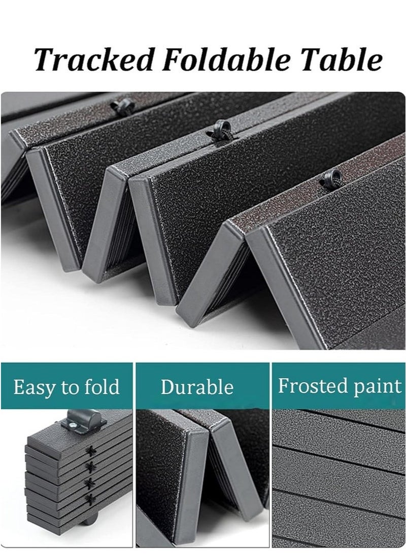 Mereza Foldable Camping Table, Outdoor Folding Table, Portable Family Outing Camping Picnic Table - Black Long Table (120*55*50cm) - Image 2