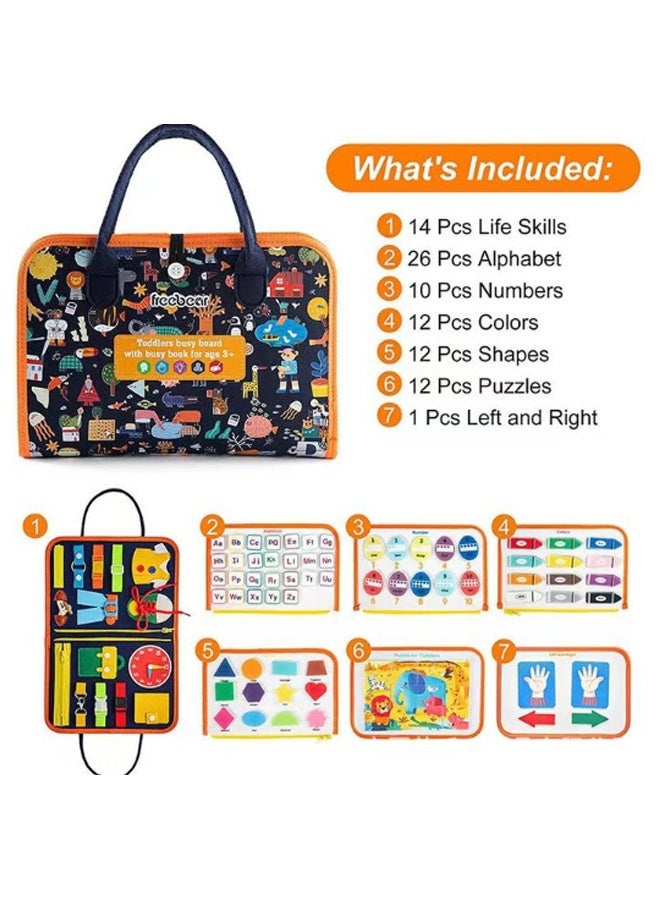 EHOME Busy Board Toddler Travel Sensory Toys for 1 2 3 4, Montessori Learning Activities Board, Educational Toys for 3 4 Year Old Boys Girls - Image 3