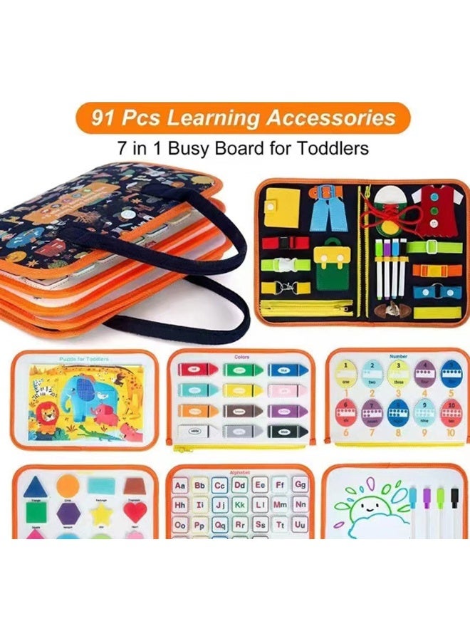 EHOME Busy Board Toddler Travel Sensory Toys for 1 2 3 4, Montessori Learning Activities Board, Educational Toys for 3 4 Year Old Boys Girls - Image 2