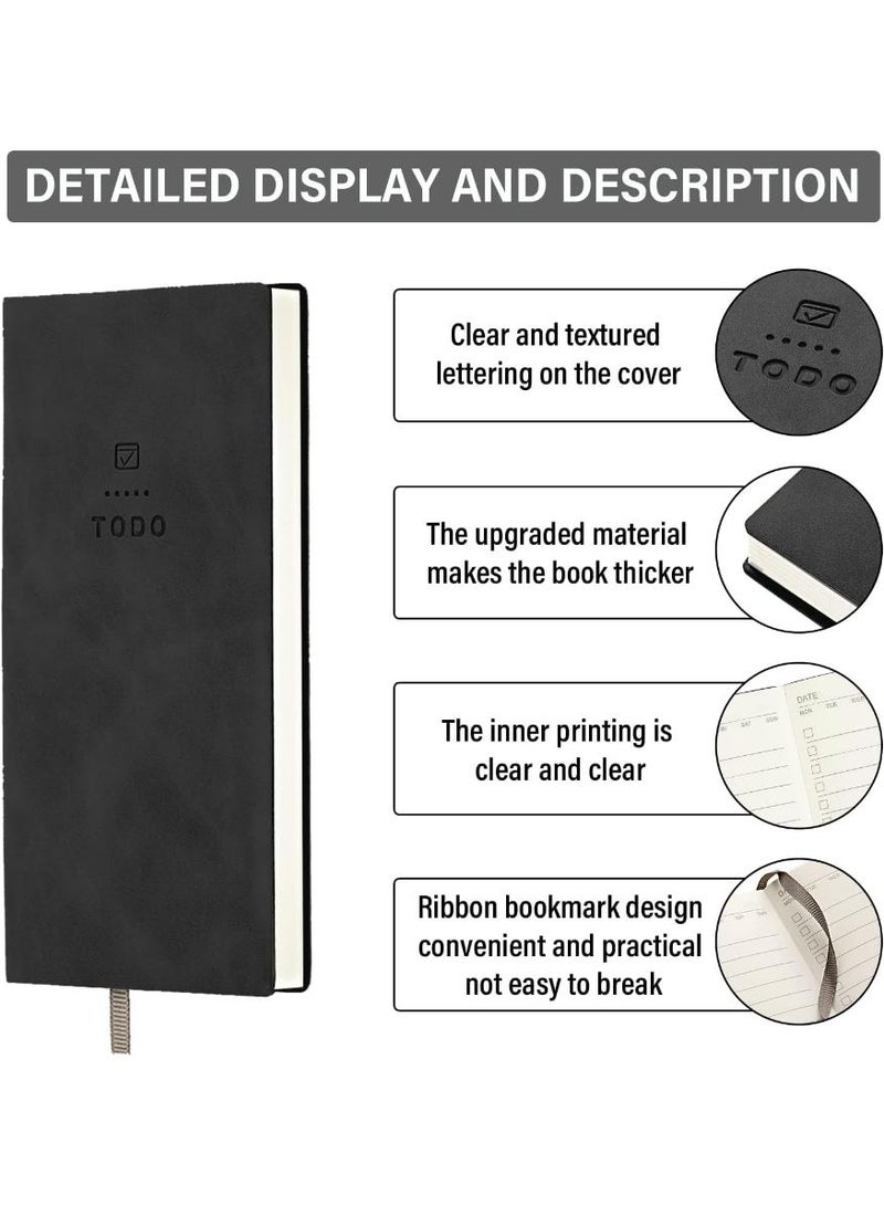  طائرة ورقية 2 قطع، دفتر مهام، 196 صفحة دفتر ملاحظات بغلاف ناعم بغلاف جيب ناعم، قائمة تدقيق تخطيط يومي، لوازم مدرسية، دفتر ملاحظات مخطط الدراسة لطلاب المرحلة الإعدادية (أسود، رمادي) - Image 3