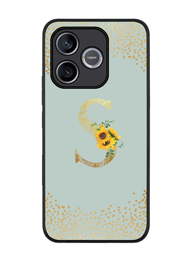 Stylizedd For Honor 600 Lite / 500 Smart / Honor X80i Case,Slim fit Camera Protection, Shockproof Thin Phone cover  - Custom Floral Monogram - S  (Light Grey ) - Image 1
