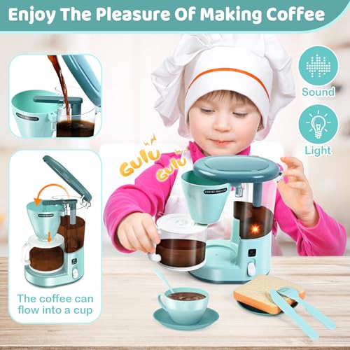 Shemira Play Kitchen Accessories, Play Kitchen Appliances Toy Set with Coffee Maker, Blender, Mixer, Toaster, Kids Kitchen Playset, Toys for 3 4 5 6 7 8 Year Old Girls, Birthday Gifts for Girls - Image 5