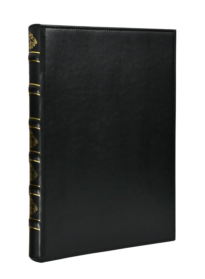 LETVPVOW Vintage Hardback 3 Ring Binder 1 Inch, Professional Leather Binder 3 Ring, Three Ring Binders Fits 8.5" x 11", D Ring Binders for Photo Album, Home, School and Office Supplies- Black - Image 1