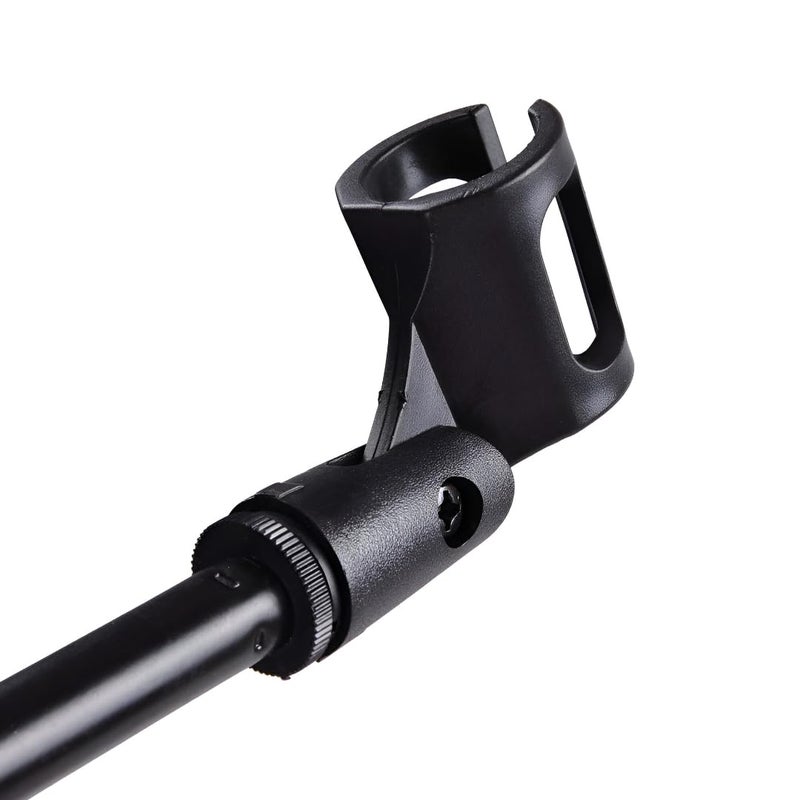 Powerpak MS-1001 3 Leg Boom Dual Microphone Stand with Dual Mic Clip Holders | for Studio Recording, Speech, Stage,Outdoor Activities (Black) - Image 4