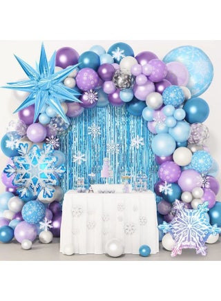 162Pcs Snow Birthday Party Supplies Frozenn Balloon Garland Arch Kit Fringe Curtain Blue Purple Snowflake Foil Balloons Princess Winter Wonderland Girl Baby For Frozen Theme Party Decorations - pzsku/Z4AD5B952EB3FDAC8FC28Z/45/_/1688194063/33d1e46a-fc12-42af-905c-767b8b3ea3cc