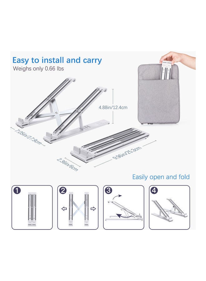 NIBEMINENT Portable Adjustable Tablet Stand Silver  - Image 4