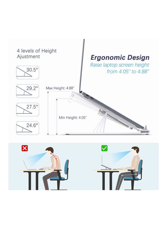 NIBEMINENT Portable Adjustable Tablet Stand Silver  - Image 5