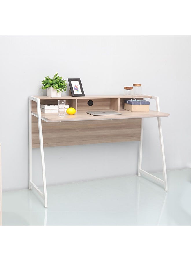DANUBE HOME Gracyn Study Desk Computer Table Office Desk Workstation Modern PC Laptop Gaming Table Wooden Study Table For Home Office Ash White  - Image 2