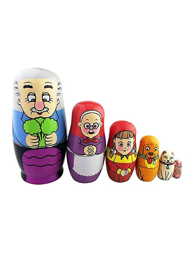 6-Piece Family Pattern Nesting Dolls Set  - Image 1