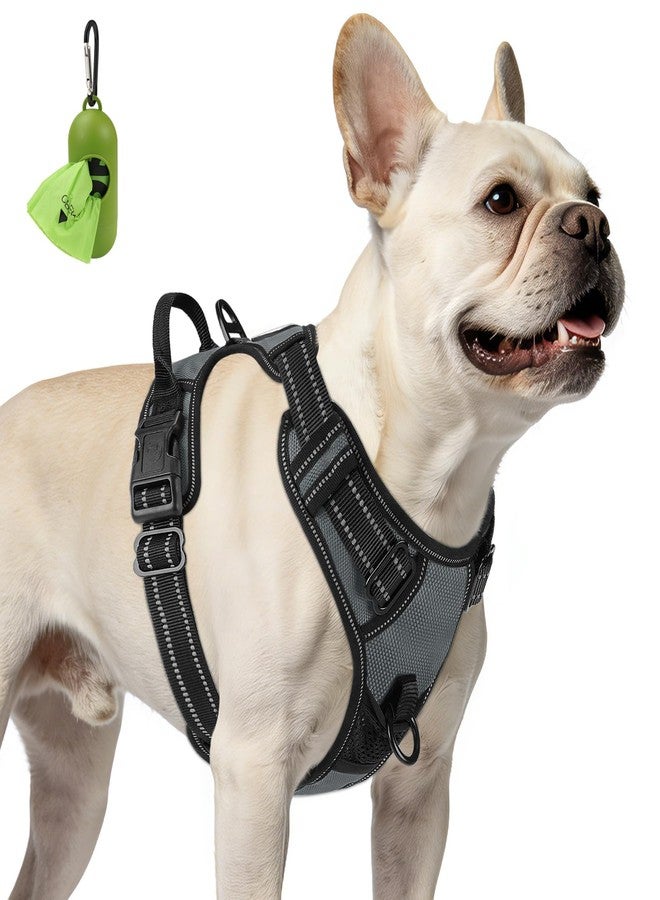 Joytale No Pull Dog Harness for Small Dogs, Reflective Pet Vest with Front Clip, Adjustable Soft Padded Harnesses with Easy Control Handle for Training and Walking, Gray, S - Image 1