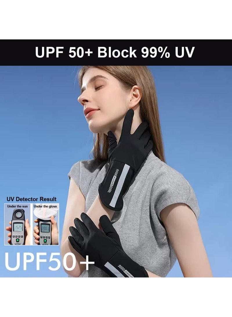 RTYY Women's ice silk gloves, Women drive gloves, summer sun protection and UV protection outdoor sports gloves, non-slip touch screen breathable Driver gloves - Image 5