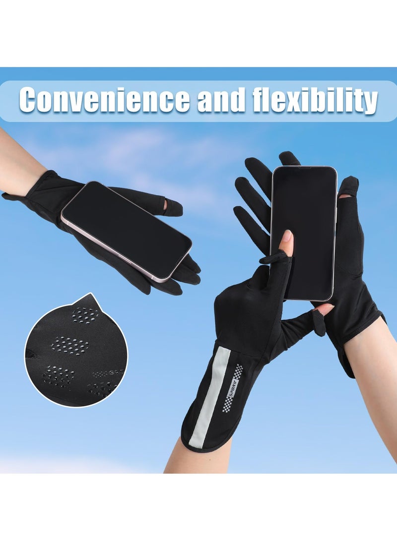 RTYY Women's ice silk gloves, Women drive gloves, summer sun protection and UV protection outdoor sports gloves, non-slip touch screen breathable Driver gloves - Image 4