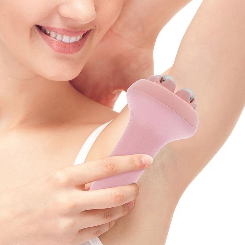 Blue Handheld Massage Roller With 5 Balls For Neck Back Legs Arms Shoulders Relief - Image 2