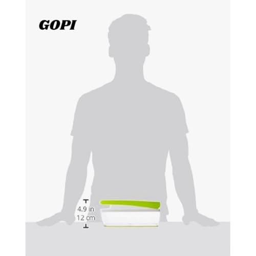 GOPI 14 in 1 Multipurpose Chopper, Fruits & Vegetable Cutters, Grater Peeler Chipser, Unbreakable Food Grade Body, Easy Push to Clean Button Slicer Dicer, Chopper for Kitchen (Green, Plastic) - Image 5
