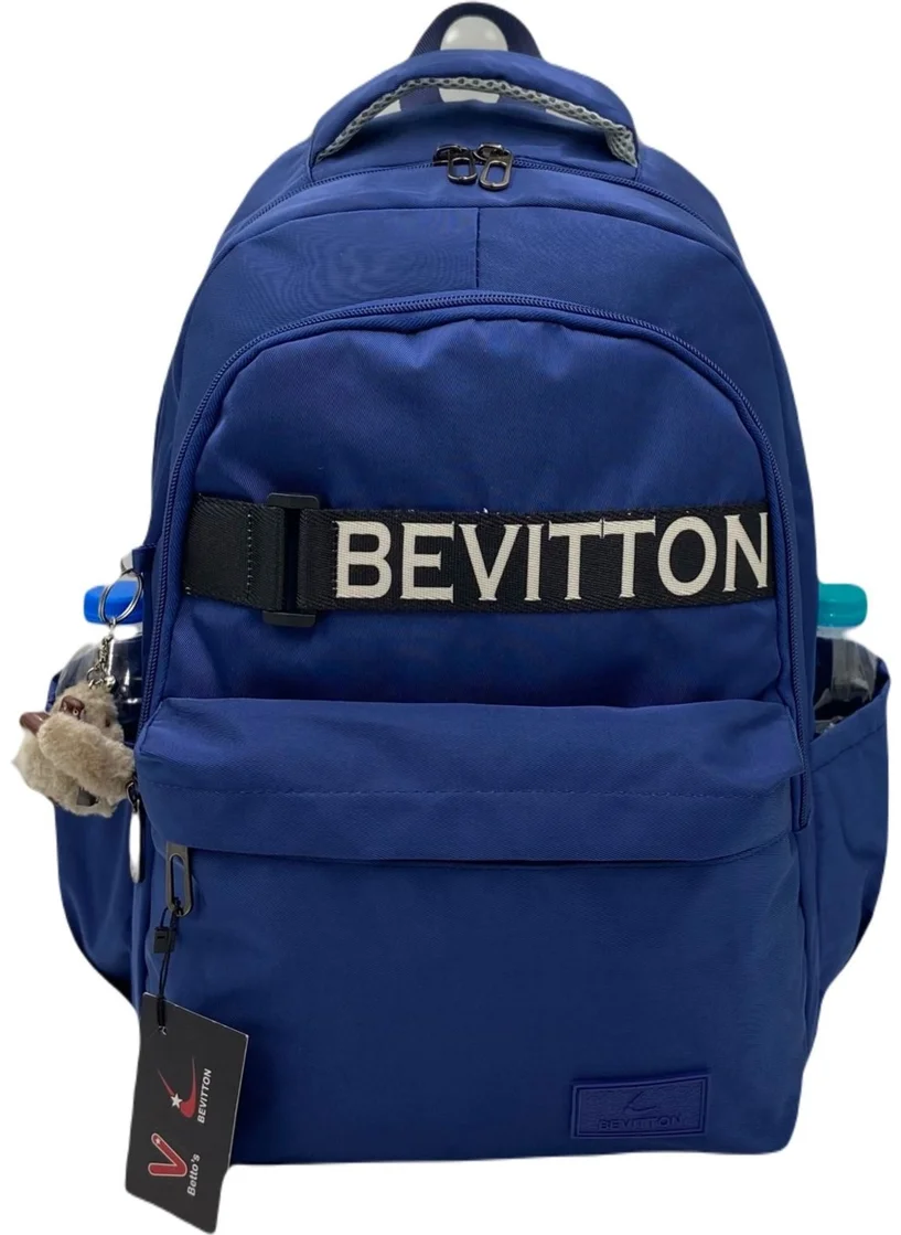 Bevitton Water Repellent Fabric Navy Blue School Backpack 34200