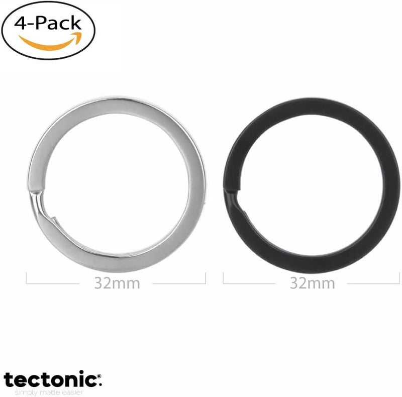 Tectonic 32mm Heavy Duty Key Rings - 4-Pack (Black) - Image 5