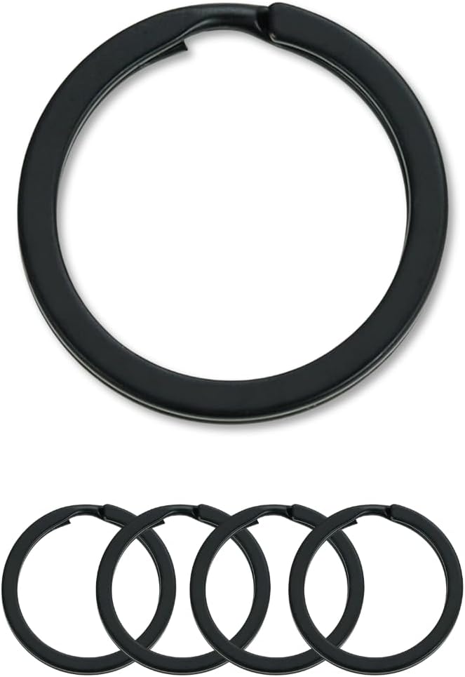 Tectonic 32mm Heavy Duty Key Rings - 4-Pack (Black) - Image 1