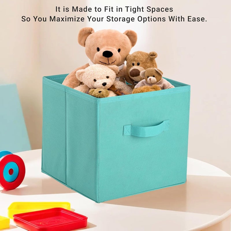 Kuber Industries Kuber Industries Pack of 3 Square Foldable Multipurpose Wardrobe Storage Organizer for Home Portable CupboardCloset Organiser Storage Box for Clothes Toys Green Pink Red  - Image 2