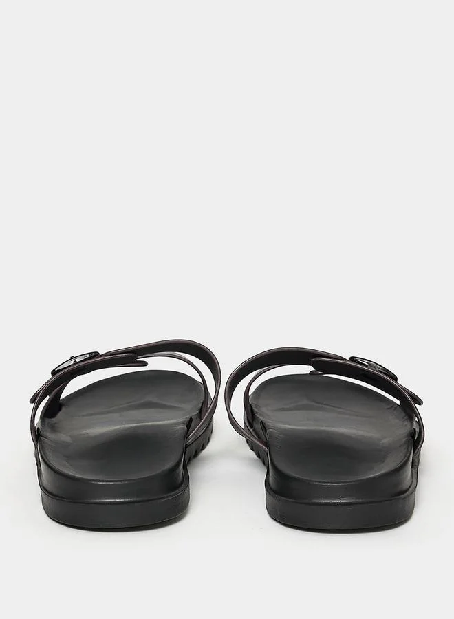 Styli Buckle Closure Dual Strap Casual Sandals