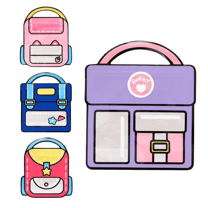 Muitcdo 20 PCS Small Goodie Bags for Kids with Handles Cute Party Favor Bags Seal Plastic Children Gift Wrap Bags Bulk Snack Candy Treat Bags for Birthday Back to School Classroom Travel - Image 1
