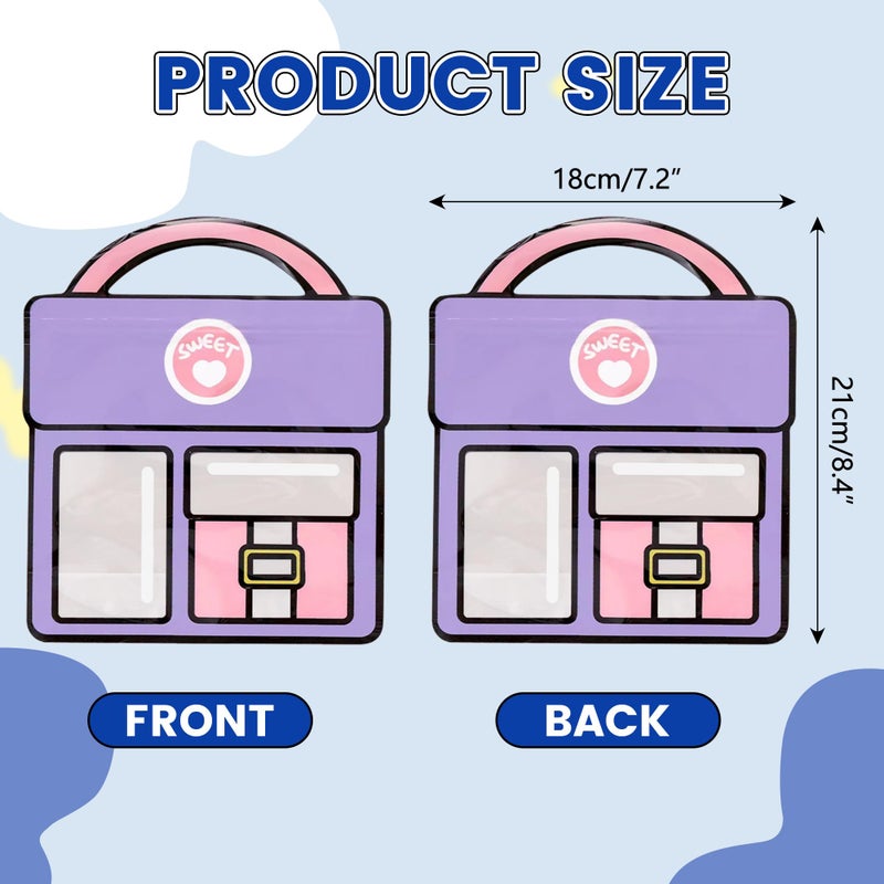 Muitcdo 20 PCS Small Goodie Bags for Kids with Handles Cute Party Favor Bags Seal Plastic Children Gift Wrap Bags Bulk Snack Candy Treat Bags for Birthday Back to School Classroom Travel - Image 2