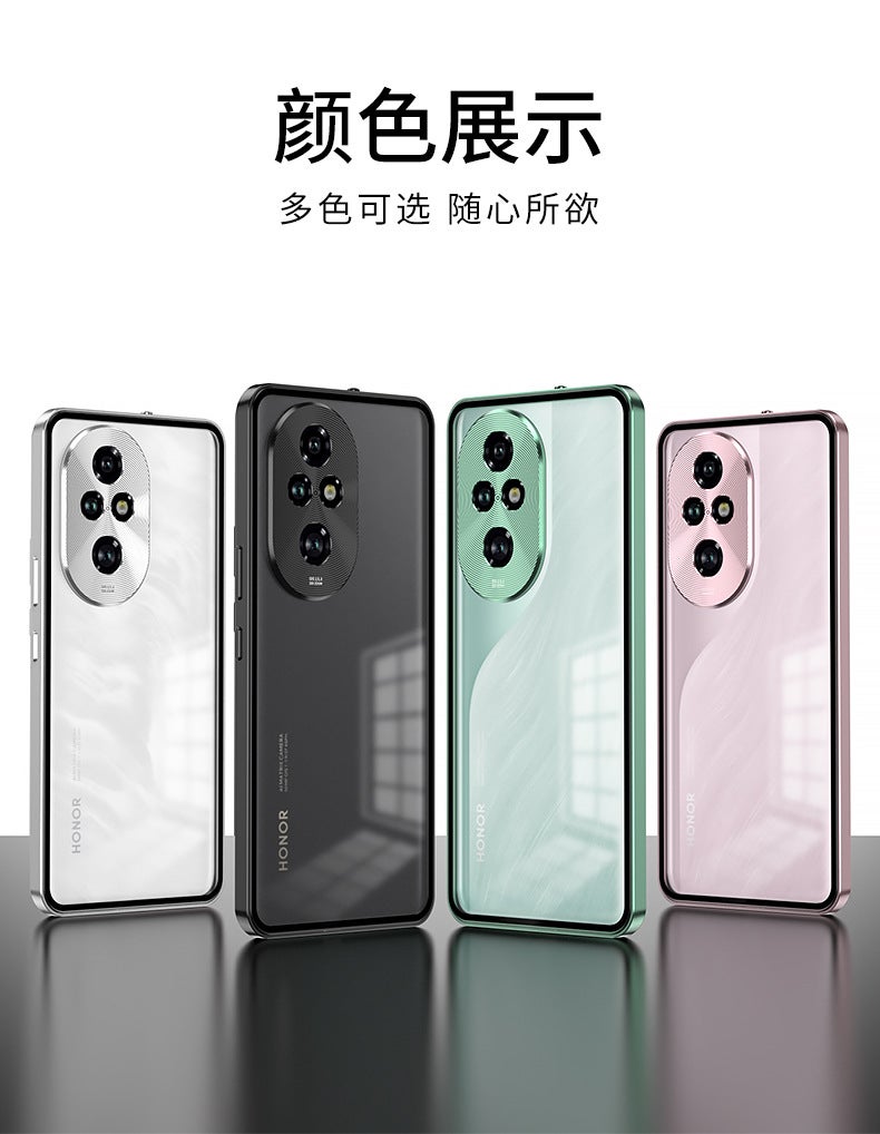 Cross-Border Applicable Honor 400Pro Metal Frame Snap Buckle Single-Sided Frosted Back Panel Mobile Phone Case Honor Power Goggles - Image 4