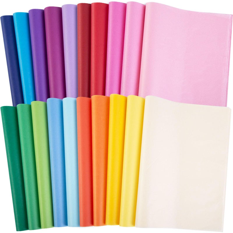 Shindel 330 Sheets Tissue Paper, 14x10 Inch Multicolor Wrapping Tissue Paper for Gift Bags DIY Crafts Birthday Wedding Holidays Decor 20 Colors - Image 1