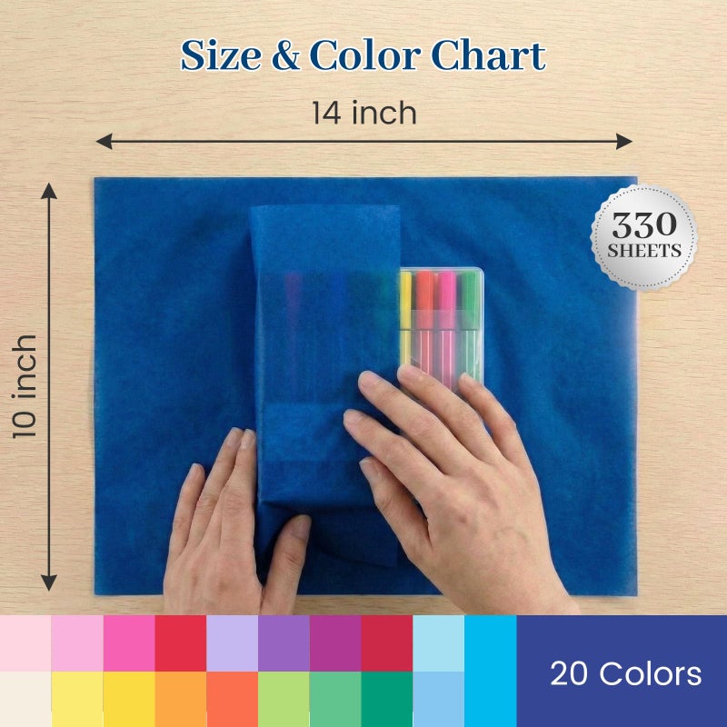 Shindel 330 Sheets Tissue Paper, 14x10 Inch Multicolor Wrapping Tissue Paper for Gift Bags DIY Crafts Birthday Wedding Holidays Decor 20 Colors - Image 4