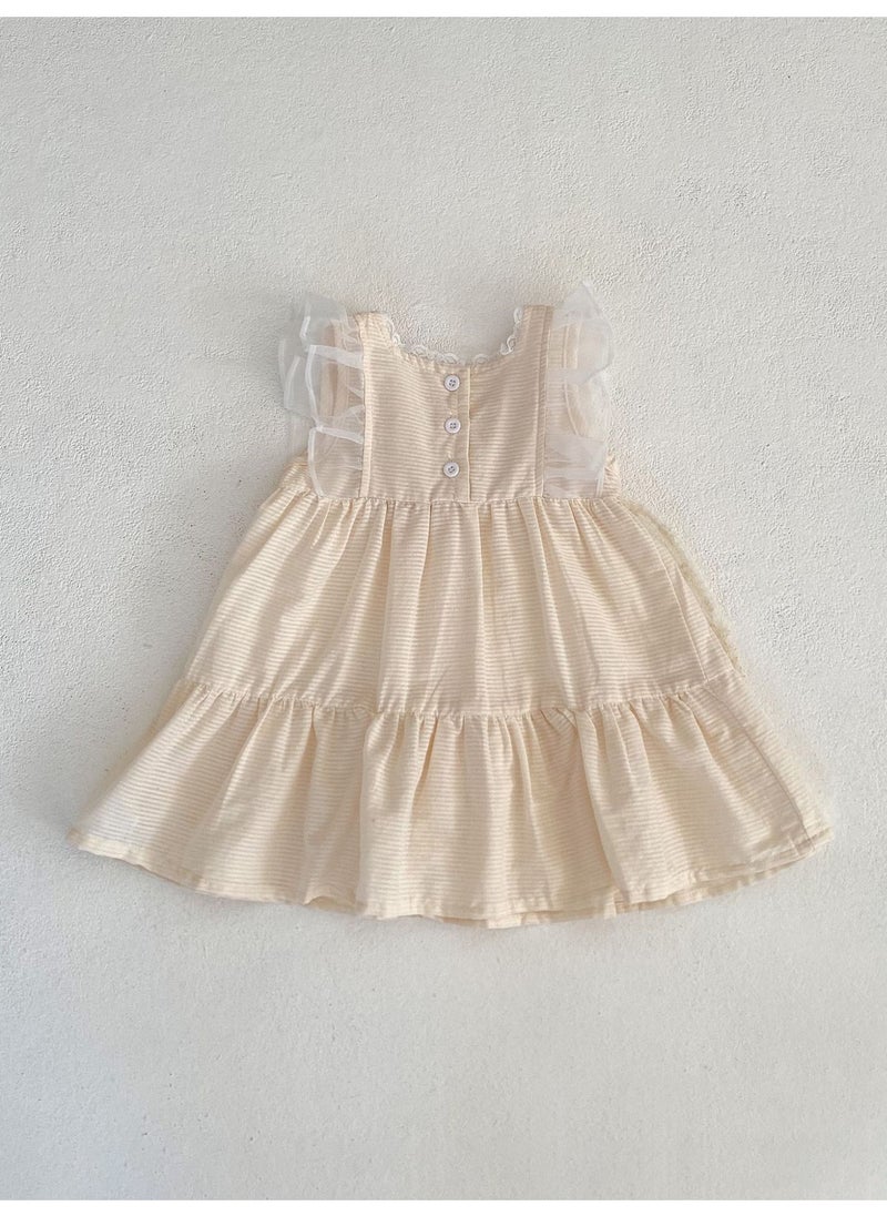 Bafanou Summer Baby Girls Dress Newborn party Clothes Fly Sleeve Lace Clothing  - Image 5